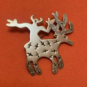 Vintage Sterling Silver Native American Kachina Brooch